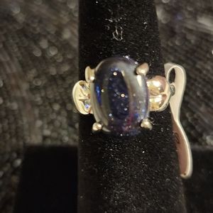 Womans Blue Gold Stone Ring